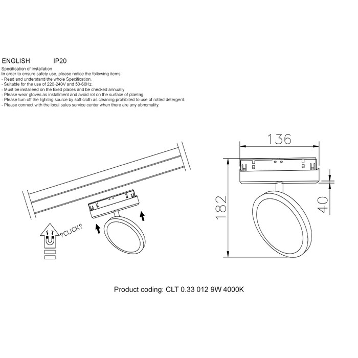 CLT 0.33 012 9W BL 4000K