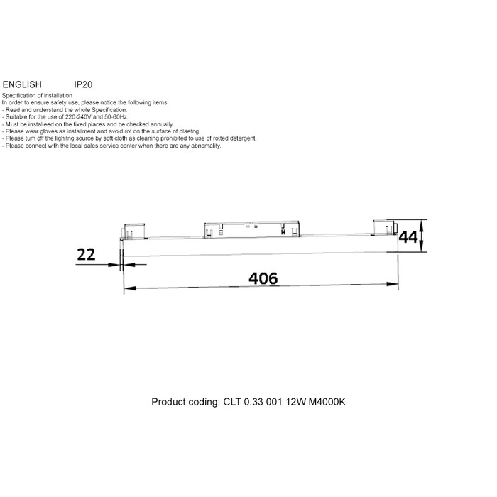 CLT 0.33 001 12W BL M4000K