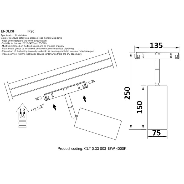 CLT 0.33 003 18W WH 4000K
