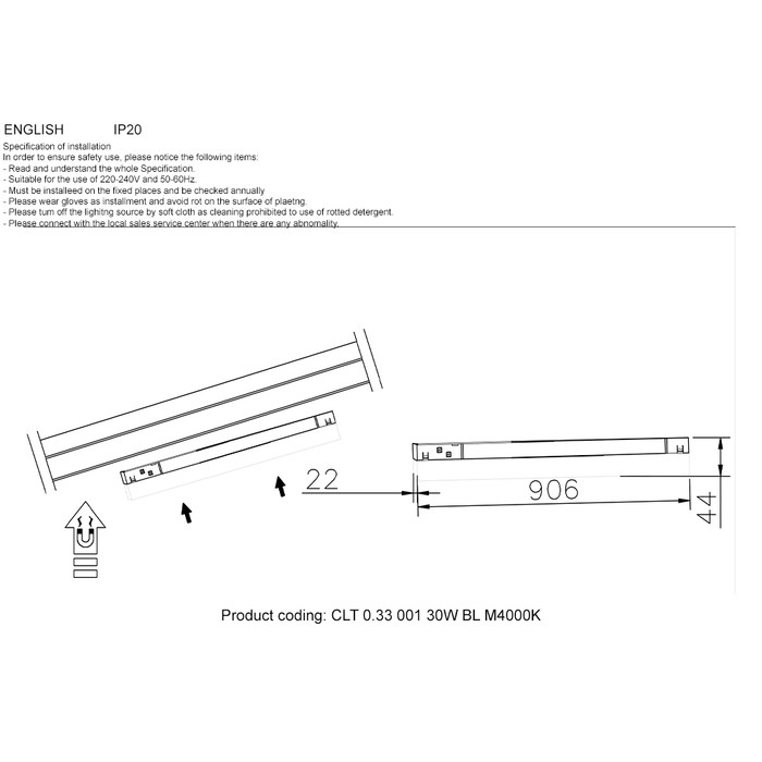CLT 0.33 001 30W WH M4000K