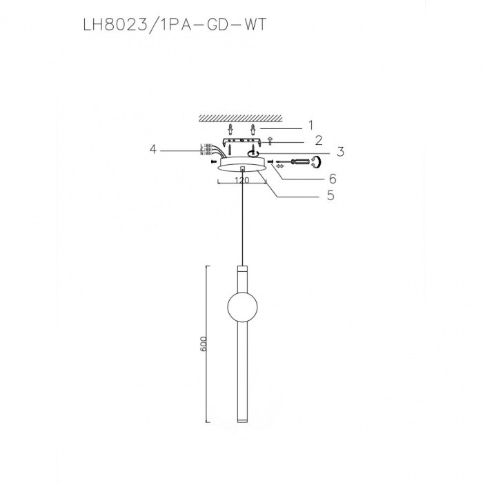 LH8023/1PA-GD-WT