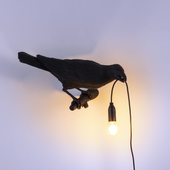 Bird Looking Right Black