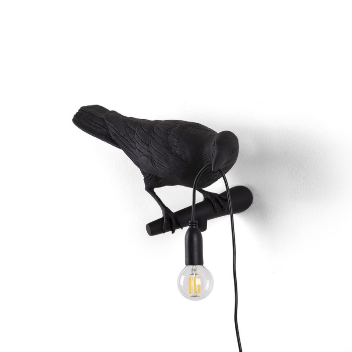 Bird Looking Right Black