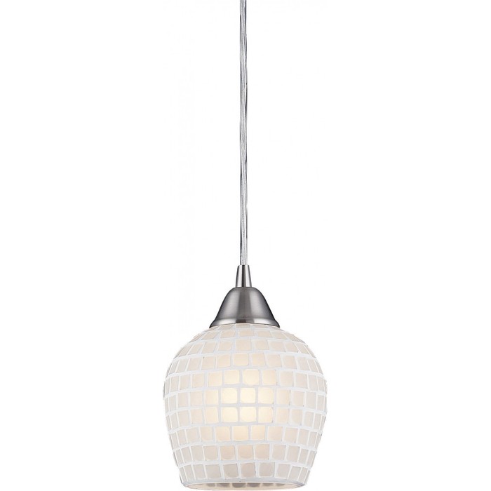 528-1WHT satin nickel / white mosaic