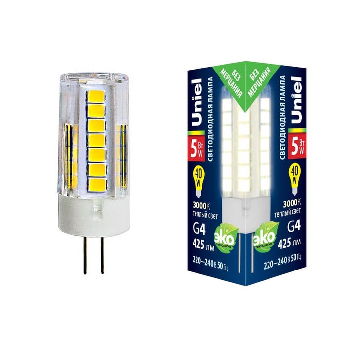 LED-JC-220/5W/3000K/G4/CL GLZ09TR картон