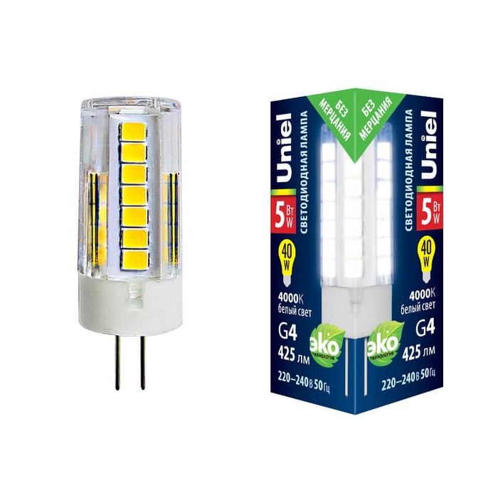 LED-JC-220/5W/4000K/G4/CL GLZ09TR картон