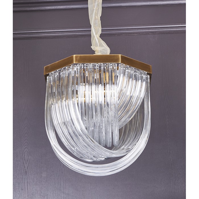 Murano L4 brass/clear