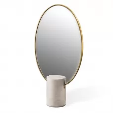 Oval marble white