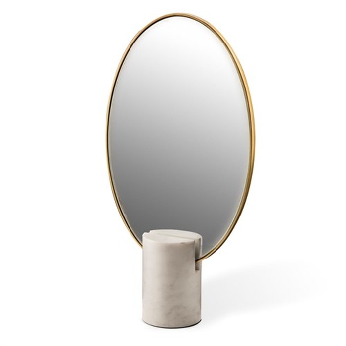 Oval marble white