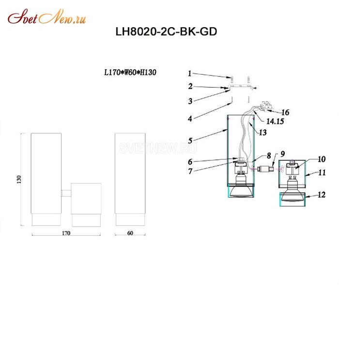 LH8020/2C-BK-GD