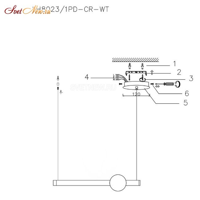 LH8023/1PD-CR-WT