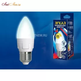 LED-C37 7W/4000K/E27/FR/DIM PLP01WH картон