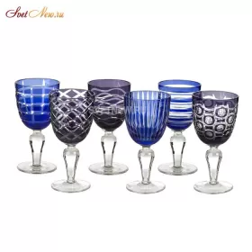 Wine glass cobalt