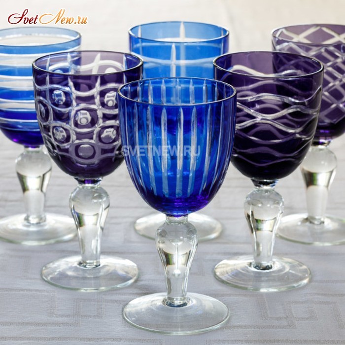 Wine glass cobalt