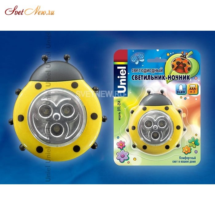 DTL-354 Божья Коровка/Yellow/3LED/3AAA