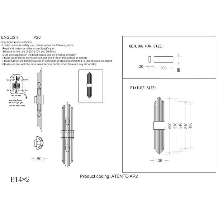 ATENTO AP2 BRASS/TRANSPARENTE
