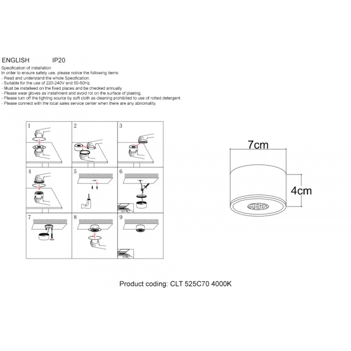 CLT 525C70 WH 4000K