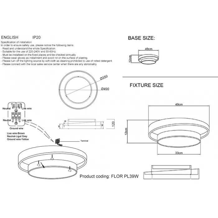 FLOR PL39W LED 4000K GR
