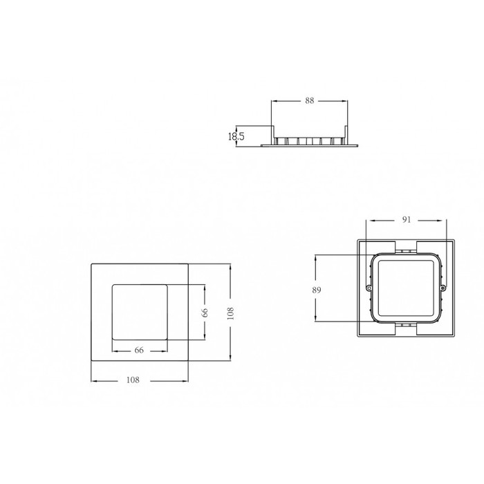 DL18451/4W White SQ Dim
