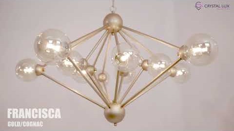 Crystal Lux FRANCISCA SP10 GOLD/COGNAC Видеообзор